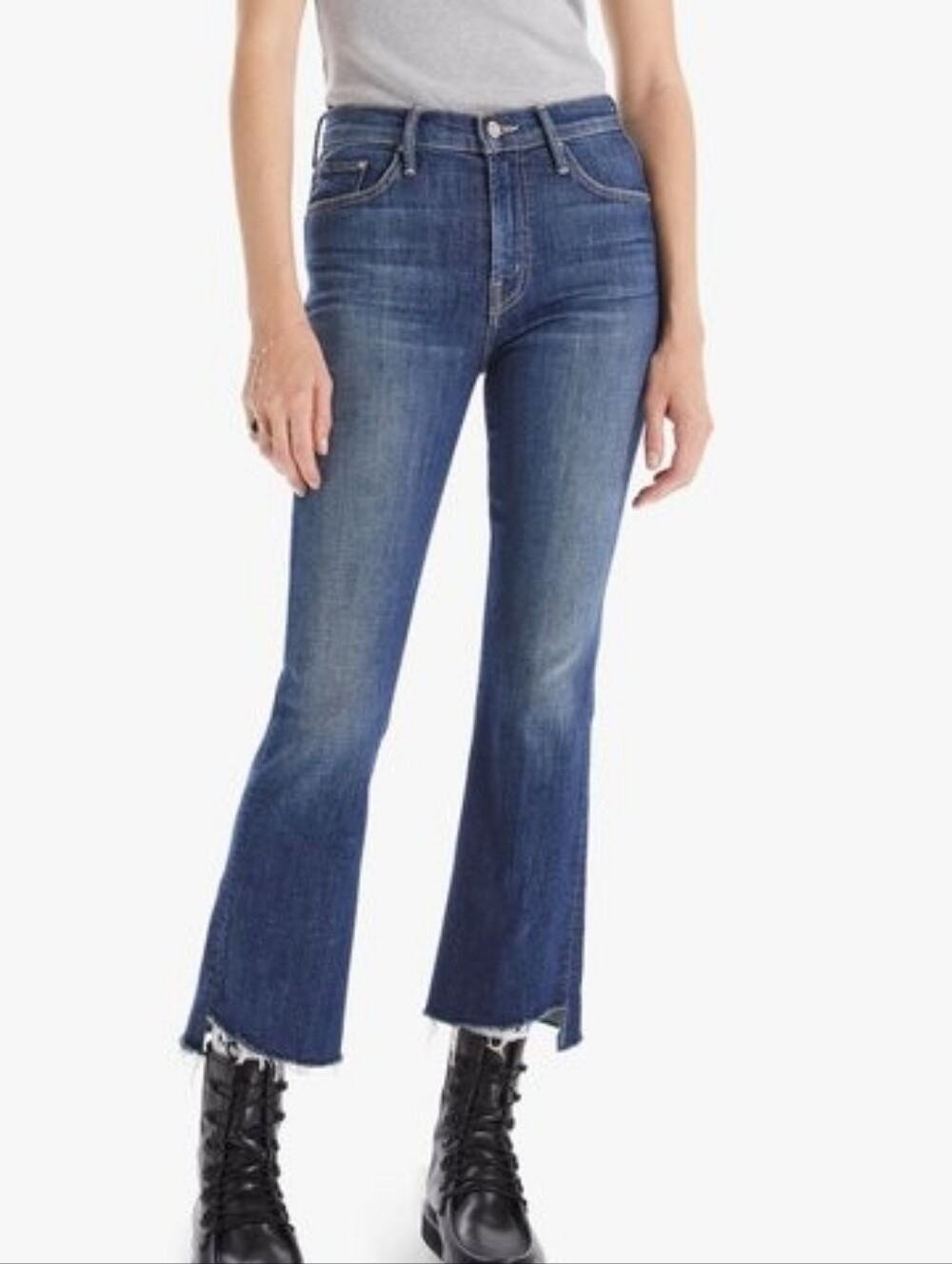 Mother Denim The Insider Crop Step Fray Girl Crush Size 26